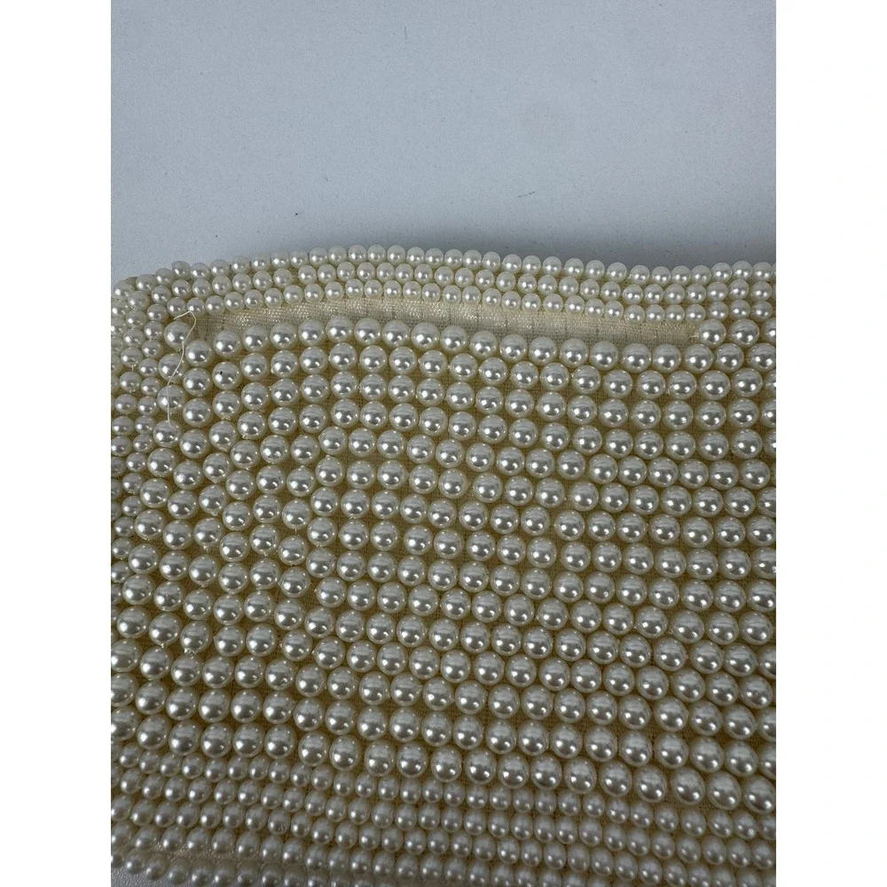 Vtg Faux Pearl Beaded Clutch Purse Coquette Old‎ Money Bridal Y2K Made Japan